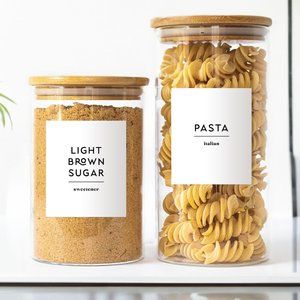 36 Labels • Glorich Minimalist Pantry for Kitchen Storage • Organization Labels